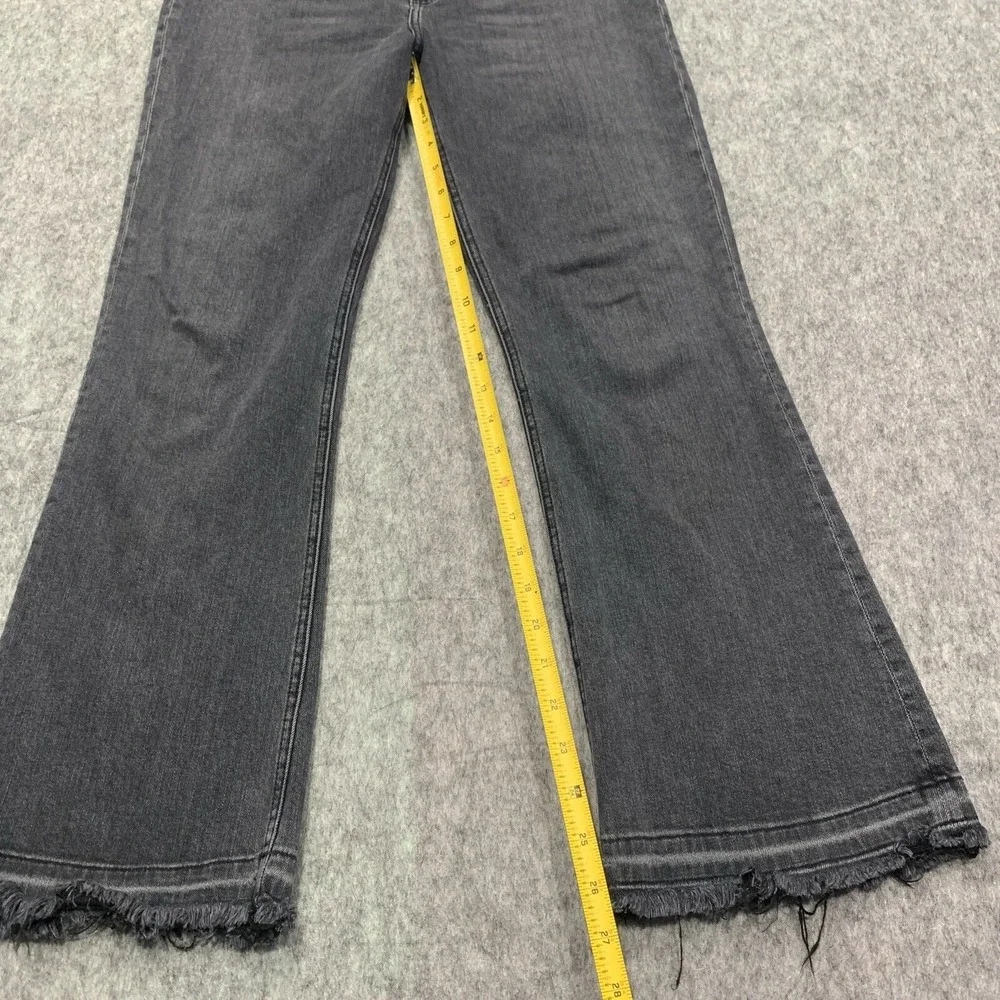 Reformation Jessie High Crop Boot Jeans Redondo Wash Black Frayed Hem - Size 30